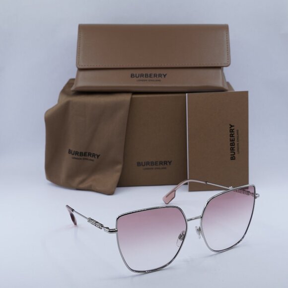 Final Price! Burberry BE3143 10058D Silver/Pink Sunglasses - Picture 1 of 10